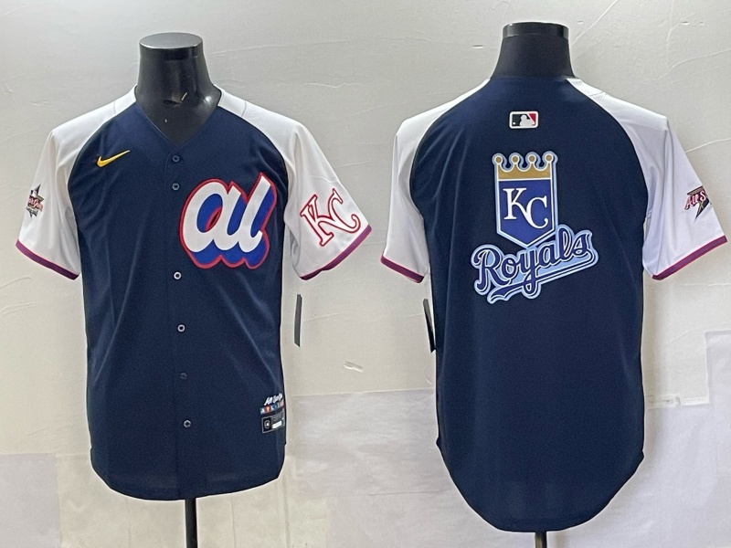Men 2025 Kansas City Royals blank blue Nike MLB All Star jersey 001